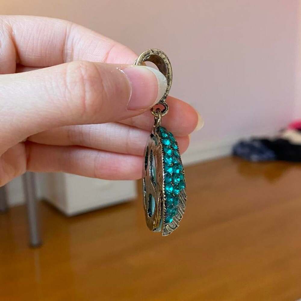 turquoise + gold statement pendant charm - Picture 3 of 4